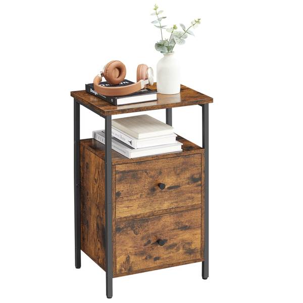 Nachttisch Beistelltisch Barcelona Braun - Holzwerkstoff - 28 x 60 x 38 cm