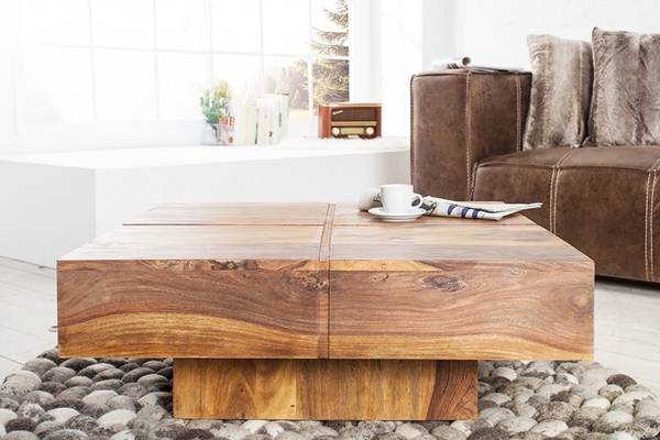 Couchtisch BOLT Braun - Sheesham - 70 x 35 x 70 cm
