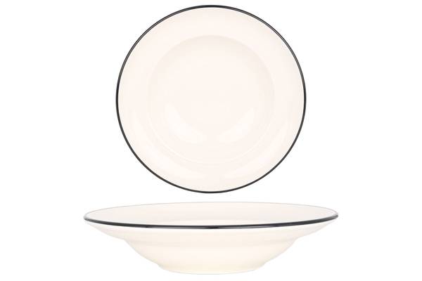 Assiette De Pâtes Linea Black 2 él. Porcelaine - 27 x 1 x 27 cm
