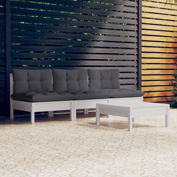 Garten-Lounge-Set 3012391 (4-teilig) Anthrazit - Weiß