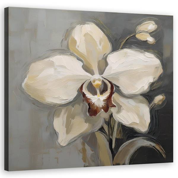 Wandbild gemalte orchidee 60 x 60 cm