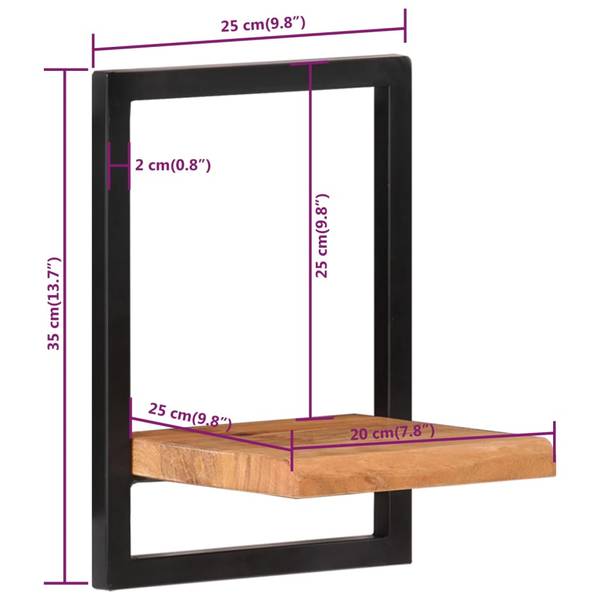 Wandregal 3011893 (2er Set) 25 x 35 x 25 cm