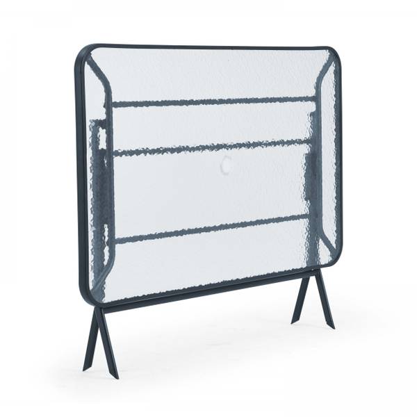 Gartentisch mit 4 Klappstühle Calvi Schwarz - Metall - 81 x 71 x 130 cm
