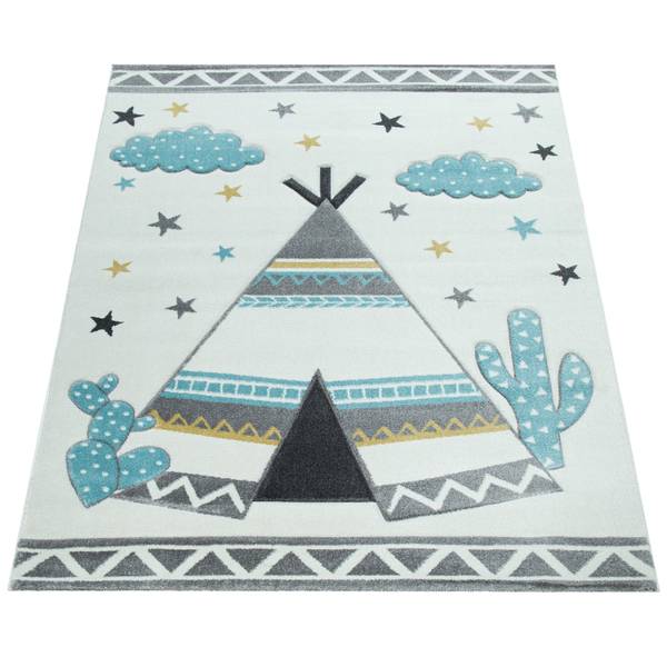 Kinderteppich Ela 215 Weiß - Textil - 133 x 133 cm