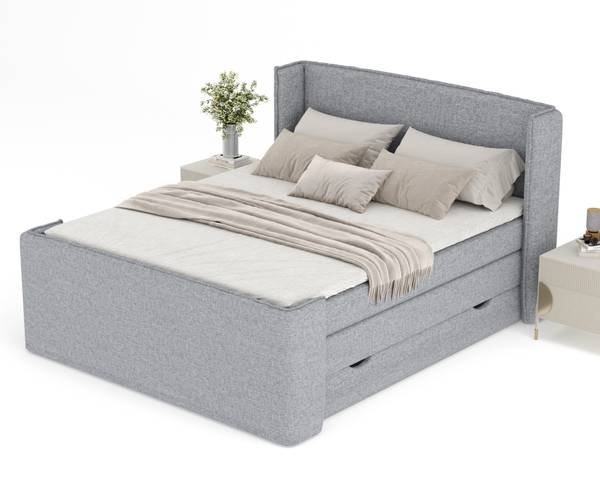 Boxspringbett Freeland Grau - Liegefläche Breite: 200 cm