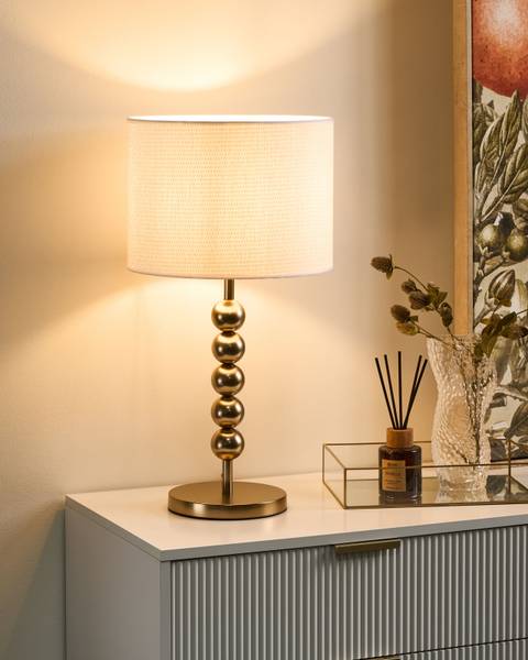 Lampe de table LOKY Laiton - Blanc
