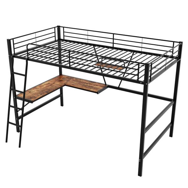 Hochbett-O2218 Schwarz - Metall - 149 x 181 x 205 cm
