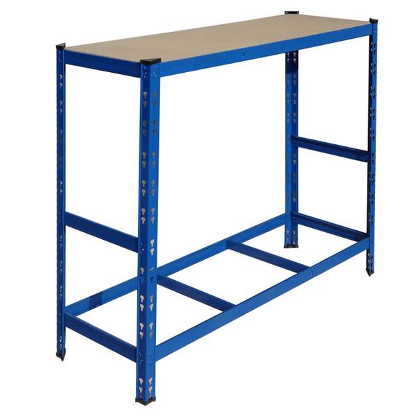 Reifenregal mit Ablage Blau - 120 x 110 cm