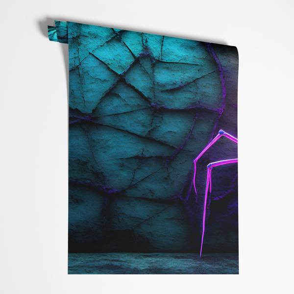 Fototapete Neon Spinnen Abstraktion 150 x 105 cm