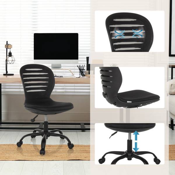 Bürostuhl CASLA Schwarz - Polyester - 53 x 93 x 58 cm