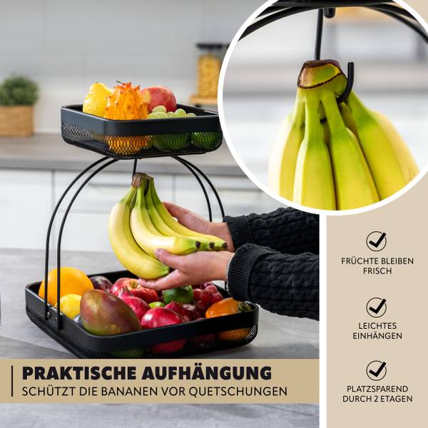 Obstetagere 70114 Schwarz - Metall - 31 x 39 x 31 cm