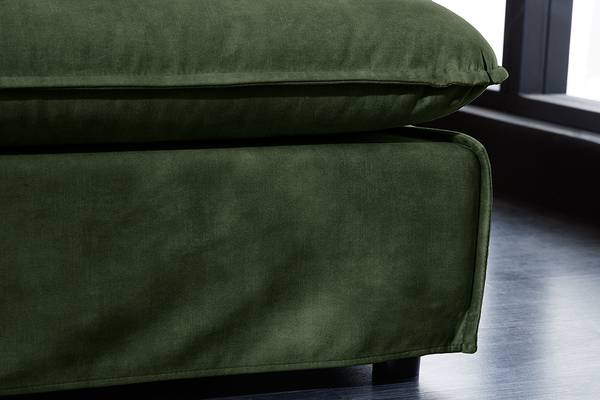 Hocker HEAVEN Grün - Polyester - Webstoff - Samt - Pappel - 100 x 42 x 100 cm