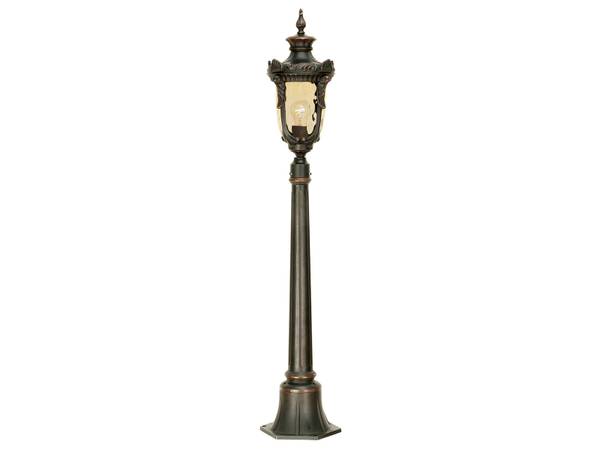 LED Wegeleuchte Jugendstil, Höhe 117cm Braun - Farbglas - 19 x 117 x 19 cm