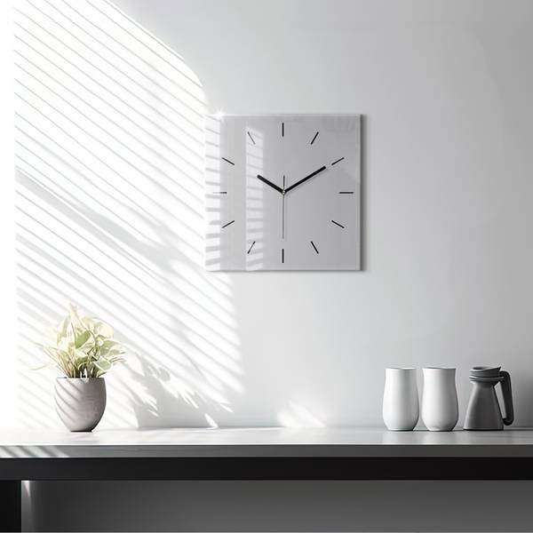Wanduhr Morgengrauen Grau - Glas - 30 x 30 x 0 cm