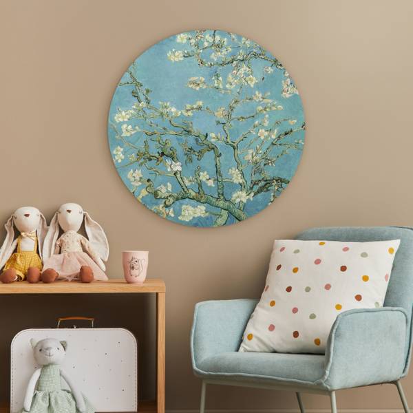 Cercle mural Fleur d'amandier 60 x 60 cm