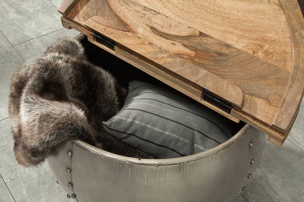 Couchtisch DRUMP STORAGE Braun - Mango - 68 x 44 x 68 cm