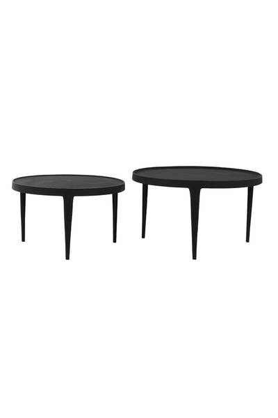 Couchtisch TOBIAS 2-er Set Schwarz - Metall - 75 x 44 x 75 cm