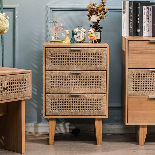 Kommode MERIDA Braun - Rattan - 45 x 71 x 36 cm