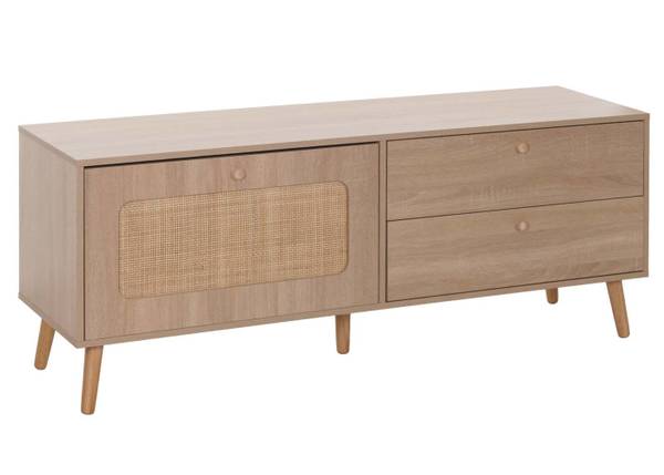 Meuble TV M38 Marron - Peuplier - 140 x 56 x 41 cm