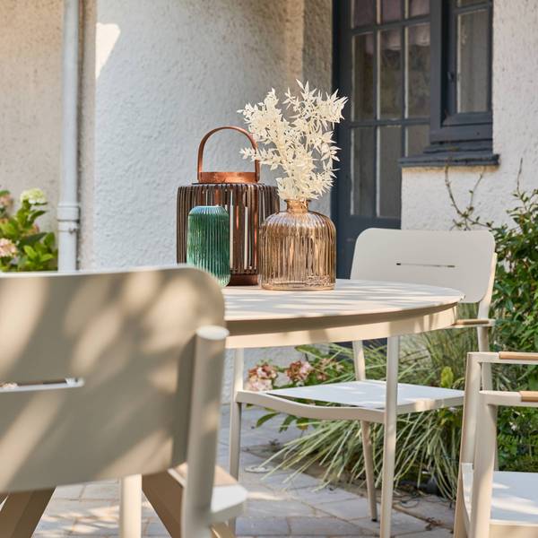 Armlehnstuhl Fira 4er Set Beige