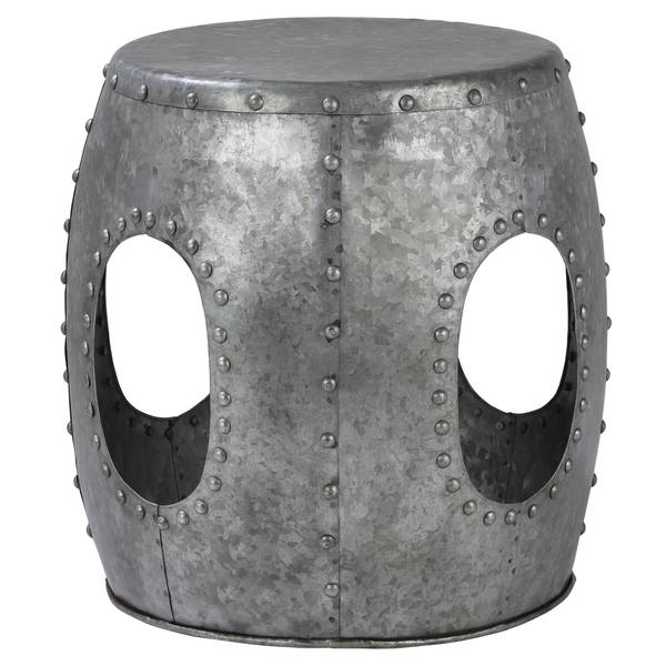 Beistelltisch Ø38x43cm Silber aus Metall Silber - Samt - Stahl - Polycarbonat - 43 x 43 x 43 cm