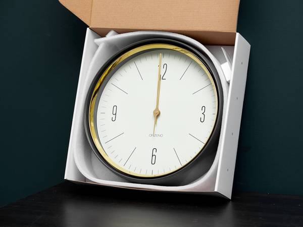 Horloge murale design Ligne Tempo Blanc - Verre clair - 33 x 33 x 5 cm