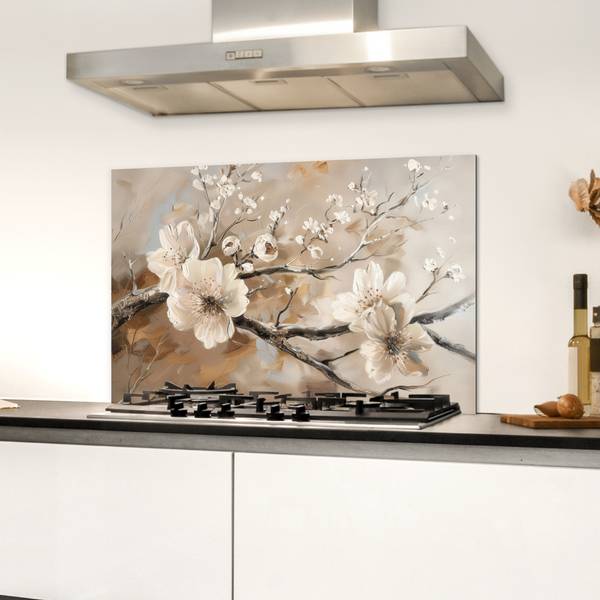 SPRITZSCHUTZ KÜCHE Blumen 70 x 50 cm
