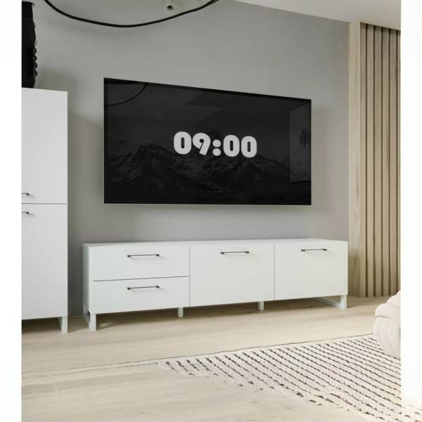 Banc TV Silba Gris lumineux