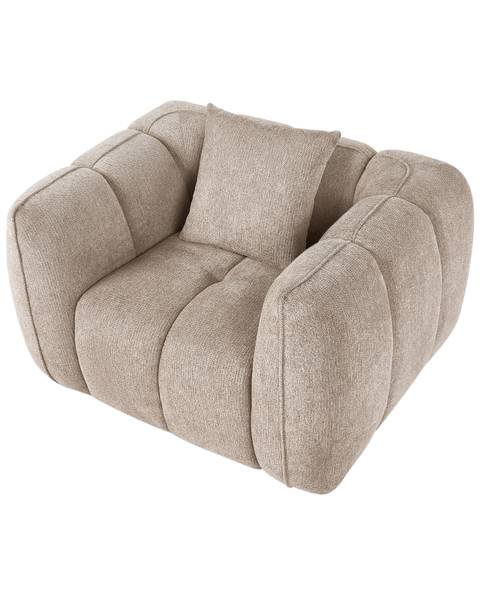 Sessel NESS Beige - Schwarz - Grau - Textil - 114 x 69 x 89 cm