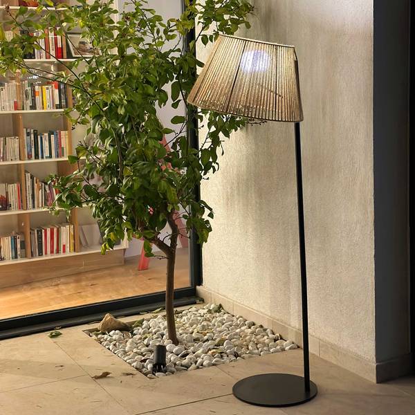 Lampadaire sans fil OCTAVIO RGB H170CM Marron - Fibres naturelles - 55 x 170 x 55 cm