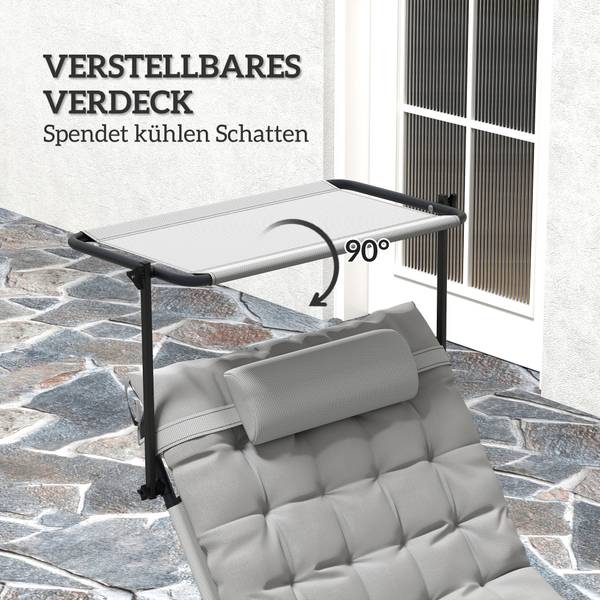 Sonnenliege 84G-769V00LG Grau - Metall - 68 x 30 x 189 cm