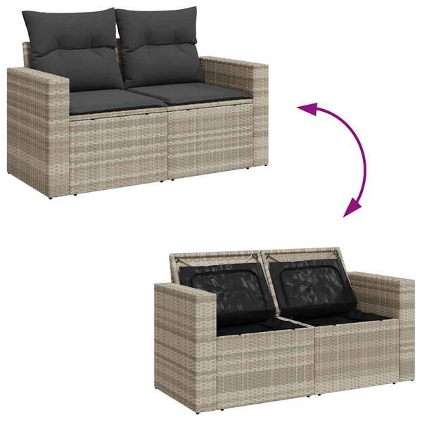 Garten-Lounge-Set 3036719-2 9-teilig Hellgrau