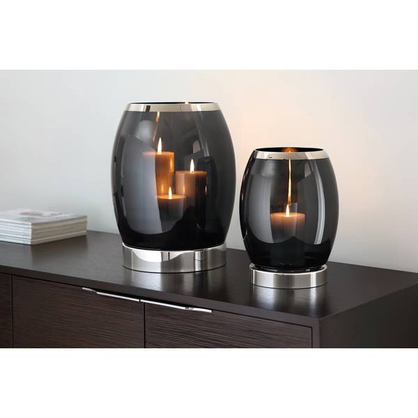 Windlicht YORK Silber - Metall - 1 x 29 x 1 cm