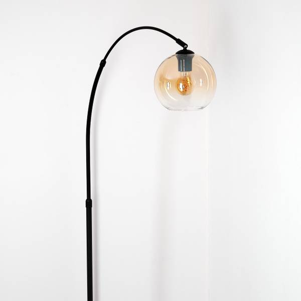 Stehlampe Cesaro Gelb - Aluminium - Klarglas - Marmor - 101 x 185 x 72 cm