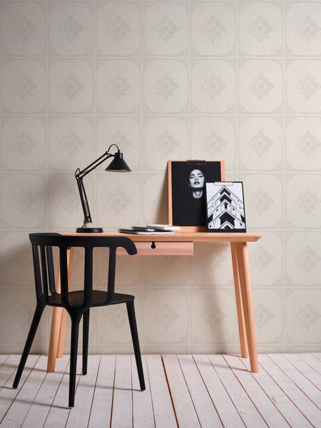 Vliestapete 4144 Barock Optik modern Creme - Grau
