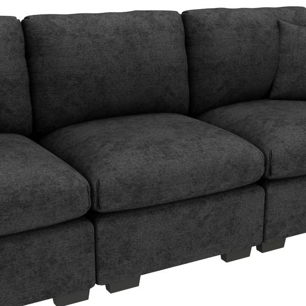 3-Sitzer Sofa ChenilKiss Grau