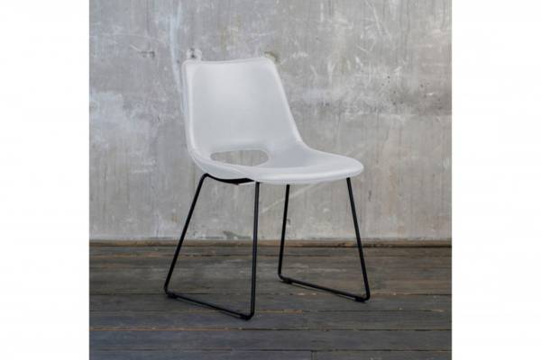 Chaise ASCO cuir synthétique Blanc - Cuir synthétique - 49 x 80 x 55 cm