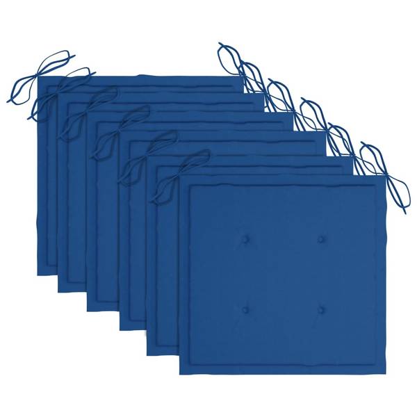 Tuinstoel 3009164 set van 6 blauw - acacia - 57 x 91 x 54 cm