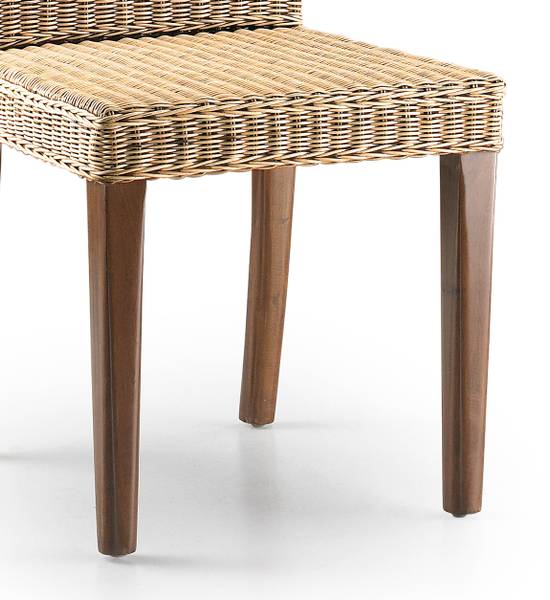 Holzstuhl Monica (2er-Set) Beige - Rattan - 45 x 100 x 47 cm