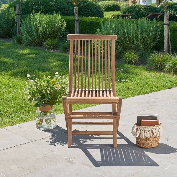 Klappbarer Gartenstuhl Braun - Massivholz - 47 x 90 x 41 cm