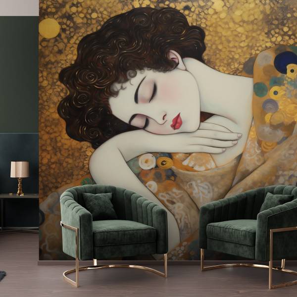 Fototapete Weibliches Gesicht G. Klimt 150 x 105 cm