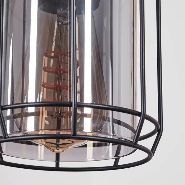 Deckenleuchte Fortullino Schwarz - Grau - Metall - 16 x 28 x 16 cm