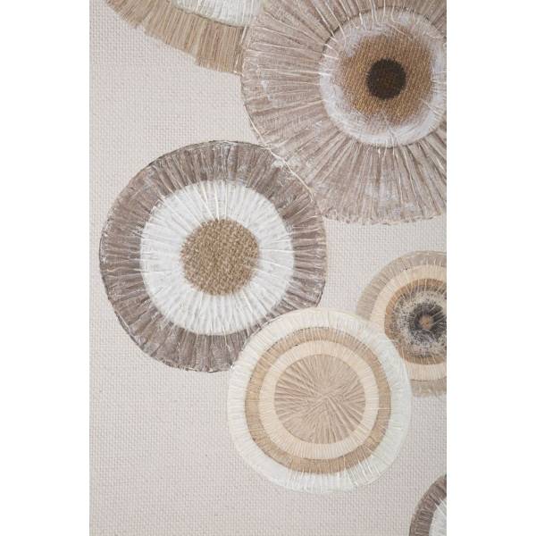 Druck auf Leinwand Kreise 29 Braun - Leinen - 50 x 100 x 3 cm