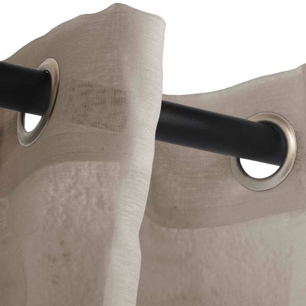 Gardinen Transparant mit Ösen Beige - Polyester - 140 x 270 x 1 cm