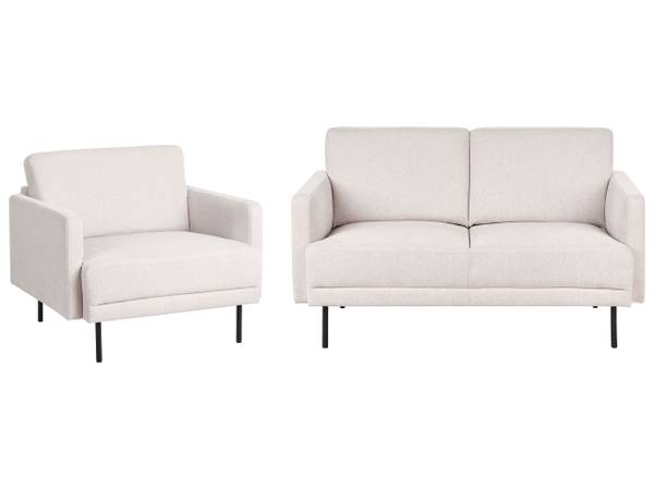 Set de canapés BREDA Beige - Noir - Textile - 85 x 45 x 250 cm