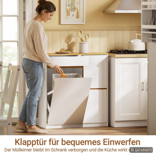 Küchenschrank FSB111-WN Braun - Weiß - Melamin - 38 x 90 x 80 cm