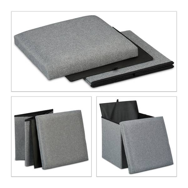 Sitzhocker mit Stauraum Grau