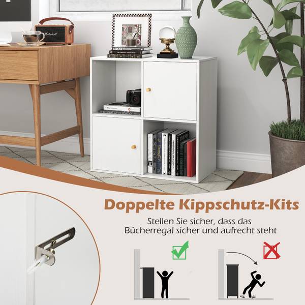 Bücherregal ON32059 Weiß - Holzwerkstoff - 60 x 29 x 60 cm