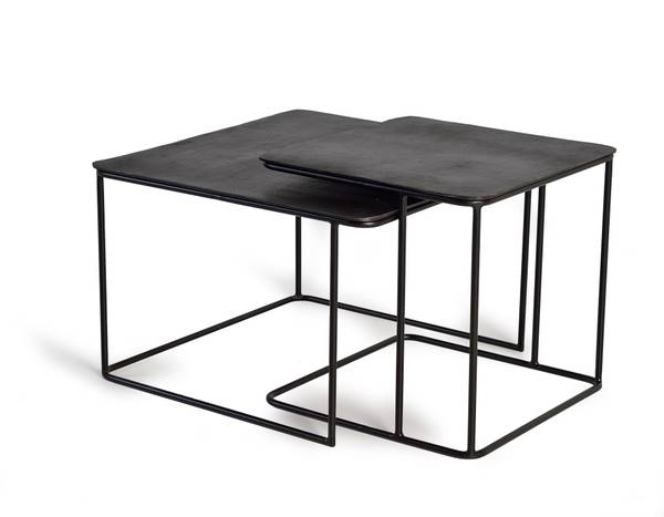 Set mit 2 MittelEsstischen 6148 Massivholz - 62 x 41 x 62 cm