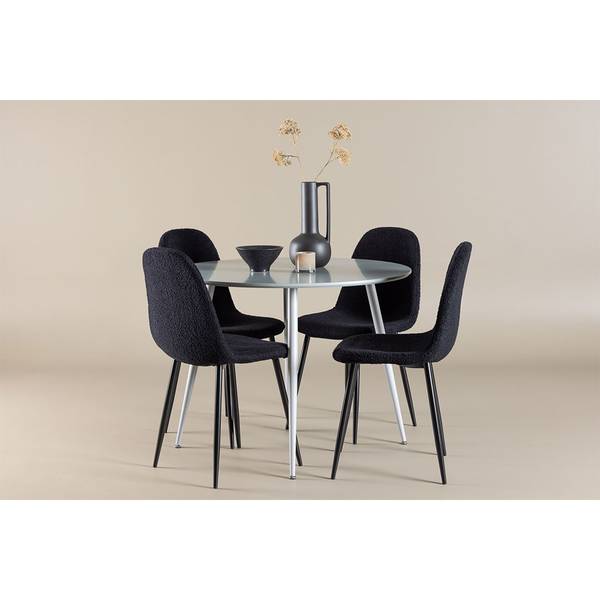 Essgruppe Plaza 5-teilig Grau - Polyester - Webstoff - 100 x 75 x 100 cm